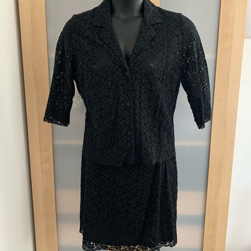 Merona Lace Black Skirt Suit